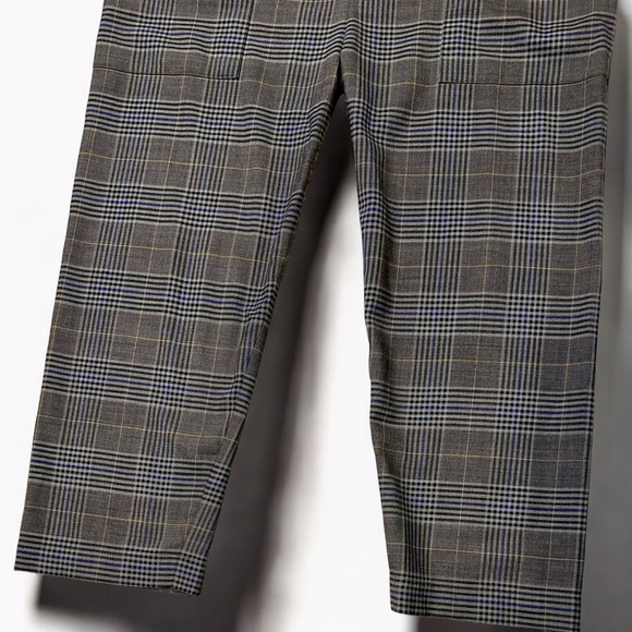 Sea New York ‘Rowan’ Track Pants in Taupe Brown Plaid Virgin Wool-Blend Size 2 - Picture 10 of 16